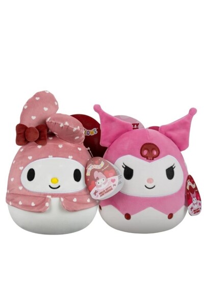 Squishmallows , Hello Kitty and Friends, My Melody z Kuromi, set de jucarii de plus, 20 cm