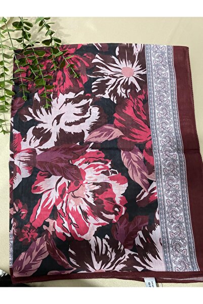 MİNELEŞARP34 Mineleşarp Magnolia Pattern Floral Soft Shawl