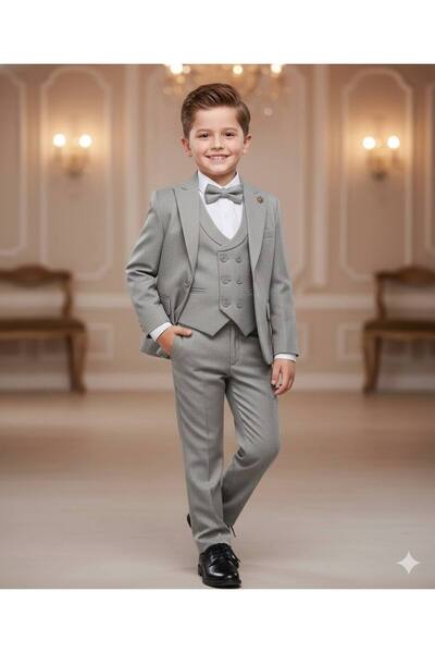 Milanlı Kids Boy's Suit with Jacket and Vest