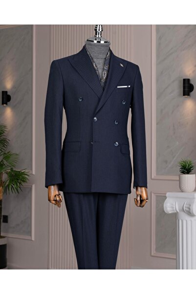 TerziAdemAltun Italian Style S Slim Fit K Double-Breasted Jacket Pants Suit N...