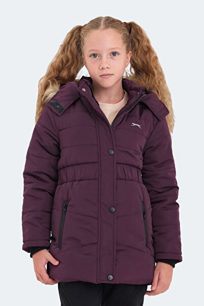 Slazenger Girl's Hooded Inflatable Purple Coat & Coat