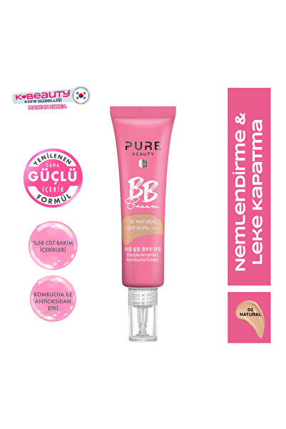 PURE BEAUTY BB Krem, SPF50, PA++++, Natural - 30 ml (Yeni Ürün 4+)