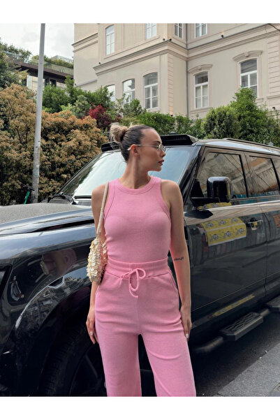 ZENGEZUR MALL Drnds Athlete Ribbed Knit Set S3986 Pink (213740) (Size: S)