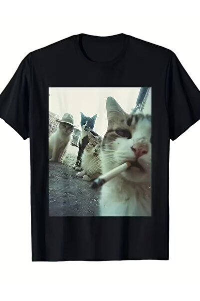 l'eivor تي شيرت قطني من Cat Gang مطبوع