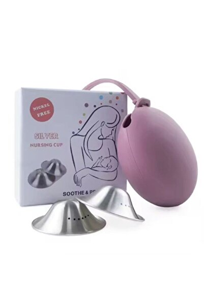 GALLY PRIME Set of 2 Silver Nursing Cups 99.9% Pure, Perforated, 1.5 x 4.5 cm