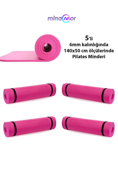 Minamor 5li 6mm 140x50 Pembe Pilates Minderi