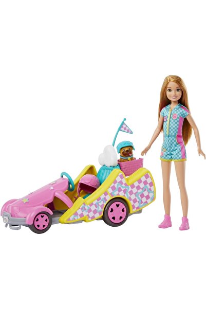 Barbie Stacie Racer Doll with Go-Kart Toy Car, 28 cm