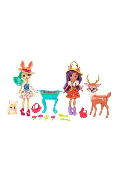 Enchantimals Mattel Danessa Deer and Fluffy Bunny in the Garden Playset