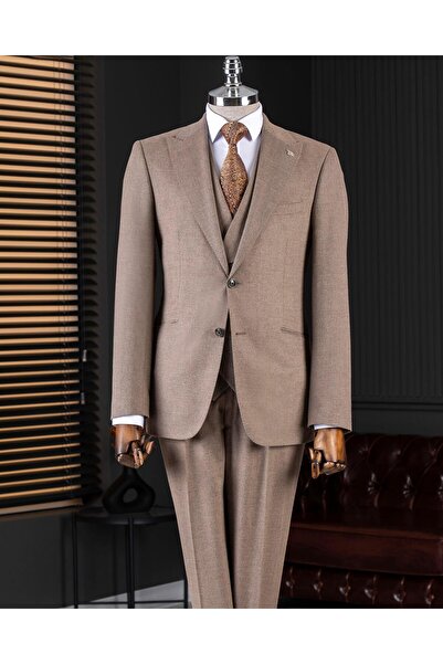 TerziAdemAltun Italian Style S Slim Fit Peaked Lapel Jacket Vest Pants Suit M...