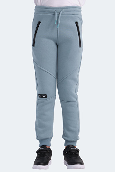 Slazenger Lamya Unisex Children's Blue Sweatpants with Zipper Pockets