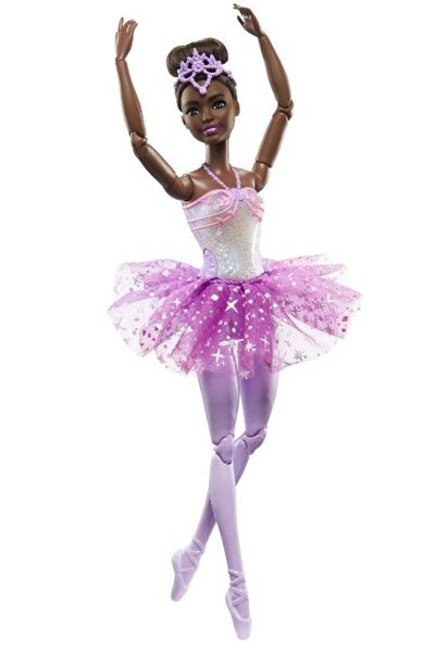 Barbie Papusa Balerina Dreamtopia Twinkle Lights, afro american, par negru, 3...