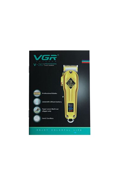 VGR V-267 rechargeable hair clippers men professional electric cordless metal hair trimmer clipper