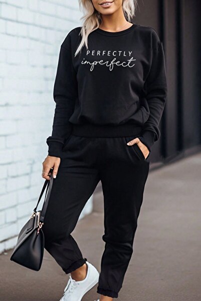 uyguntarz Unisex Perfectly Design Printed Crew Neck Sweatshirt - 2-Piece Tracksuit Set