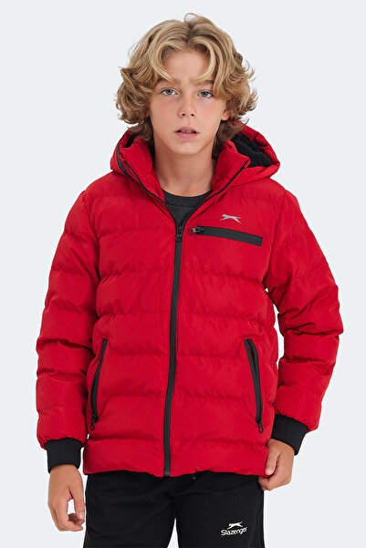 Slazenger Captain Unisex Children's Hooded Inflatable Red Jacket & Coat