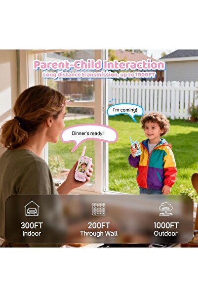 PopZa Video Walkie Talkies for Kids, 2-Pack Rechargeable with Screen, Voice Changer, Long Range