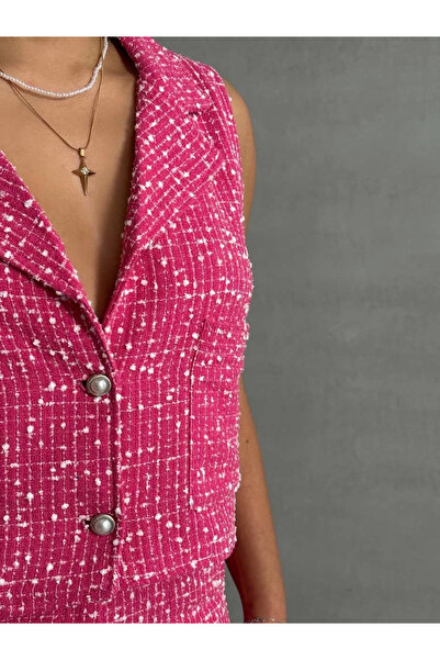 ZENGEZUR MALL Drnds Vest Set Shorts Set Pink (220722) (Size: S)