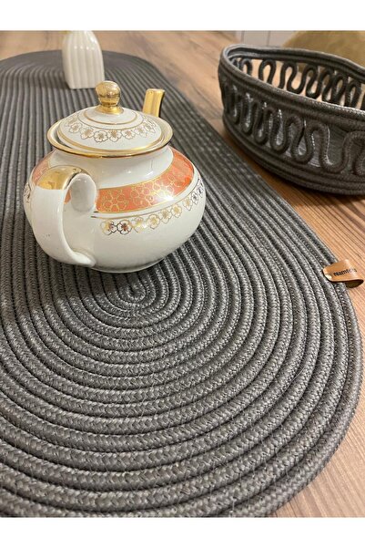 eftlyhome Runner Basket Set, Jute, Wicker, American Service, Cutlery Set, Plate Coaster, Presentation, Bread Basket