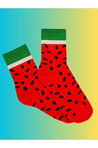 Shuttle Park Special Series Happy Colorful Watermelon Patterned Socks Fun Comfortable Stylish Design Style Stitch-Free Socket Socks