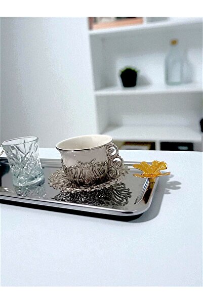 E orient Coffee Presentation Set – Coffee Cup, Water Glass, Turkish Delight Bowl and Tray - Damat Coffee Set