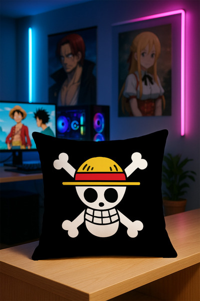 Charmbi One Piece Anime personaj cu imprimeu Husă de pernă din țesătură moale...