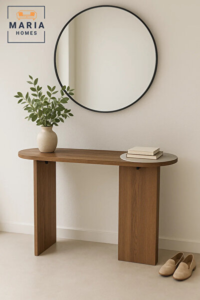 MARIA HOMES Modern Brown Console Table – Entryway Desk and Display Table 120×40×80 cm
