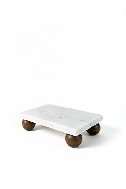 MERALP Marble Oil Pot with Wooden Handle, Presentation Bowl 23*12 cm