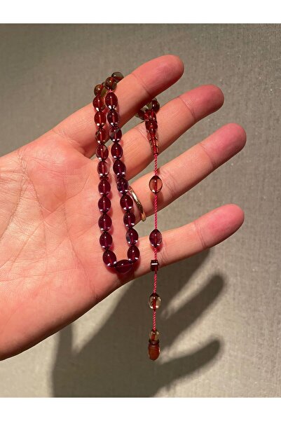 Mucemi System Tassel 7*9.5 Mm. Almond Cut Khaki Color Fire Amber Prayer Beads