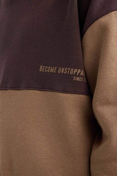 DeFacto Φούτερ για αγόρι oversized φαρδιά εφαρμογή με κουκούλα με τύπωμα με μαλακό χνούδι εσωτερικά G5541A825CW