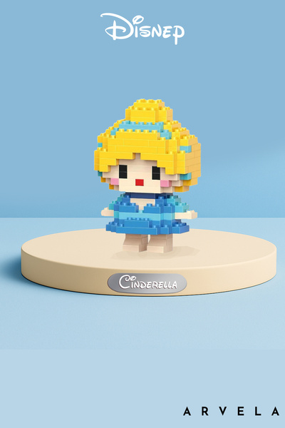 Arvela Disney Prenses Mini Blok Seti – Mikro Yapı Oyuncak Stil Cinderella Figür Oyuncak