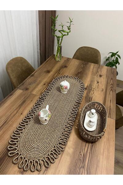 eftlyhome Runner Basket Set, Jute, Wicker, American Service, Cutlery Set, Plate Coaster, Presentation, Bread Basket
