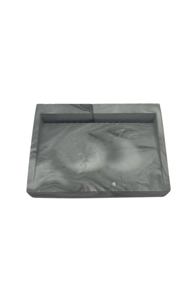 Fiyera Home Gray and White Patterned Notched Soap Dish