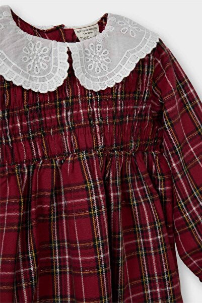 DeFacto Baby Girl Peter Pan collar Long Sleeve Flannel Dress G1660A525Wn