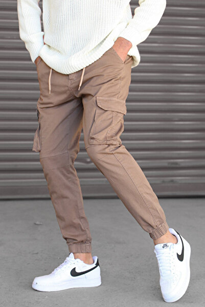 VIKUNYA Men's New Season Black Jogger Pants Cargo Pants with Side Pockets