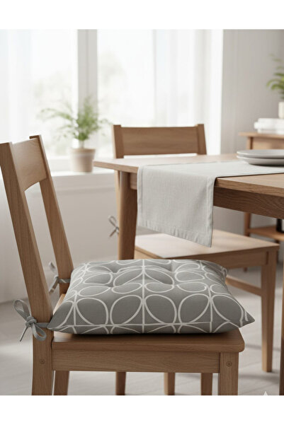 Alpateks Home Gri Duck Kumaş 40X40CM Silikon Dolgulu Sandalye Minderi 1 adet