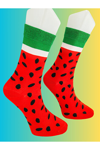 Shuttle Park Special Series Happy Colorful Watermelon Patterned Socks Fun Comfortable Stylish Design Style Stitch-Free Socket Socks