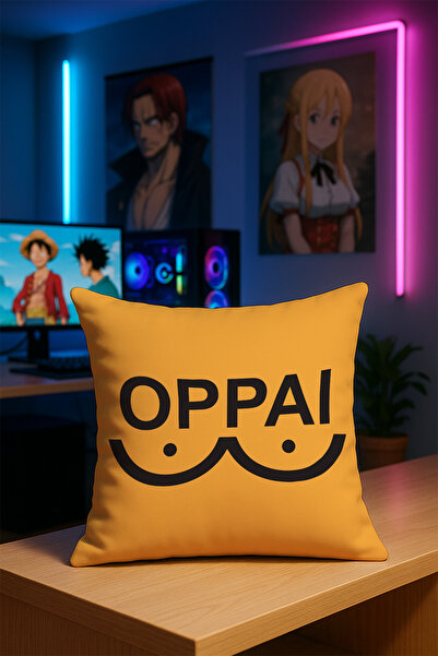 Charmbi Husă pentru pernă Oppai cu imprimeu țesătură moale imprimare digitală pe două fețe 43x43 unică