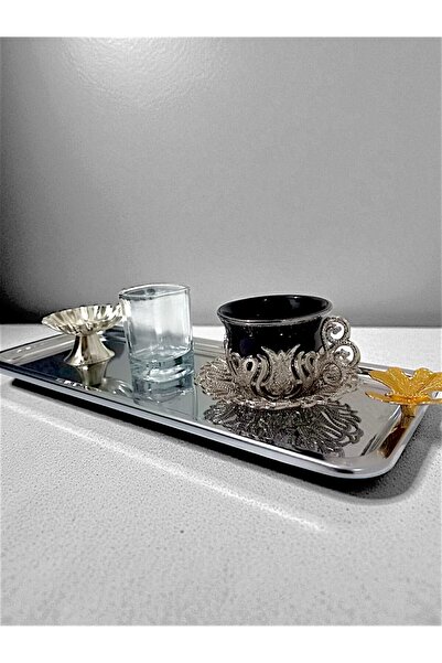 E orient Coffee Presentation Set – Coffee Cup, Water Glass, Turkish Delight Bowl and Tray - Damat Coffee Set