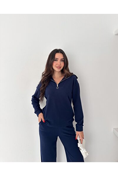 TheyYou Σετ Γυναικεία Φόρμα Αθλητικής Φόρμας από Υφασμάτινο Υλικό Σελανίκης |   Γυναικείο πλεκτό αθλητικό κοστούμι |   Σετ Άνετη Εφαρμογή με φερμουάρ