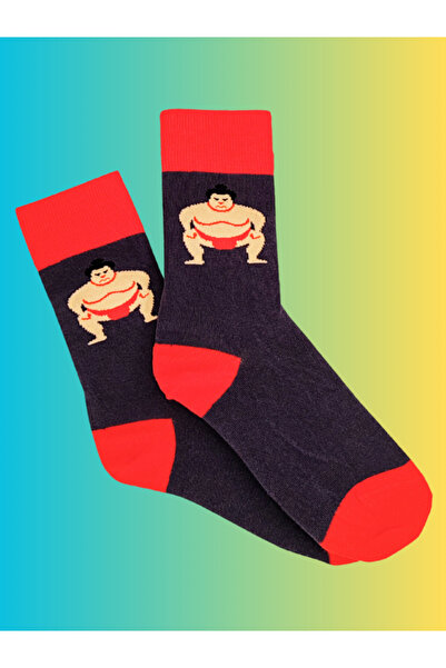 Shuttle Park Special Series Happy Colorful Cute Sumo Patterned Socks Fun Comfortable Stylish Design Style Socks