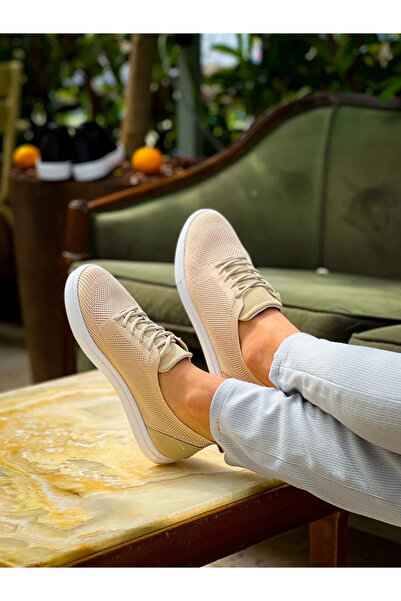 ZENGEZUR MALL Drnds Kb-101 Kuback Beige Knitwear Lace-Up Casual Men's Shoes (220917) (Size: 40)