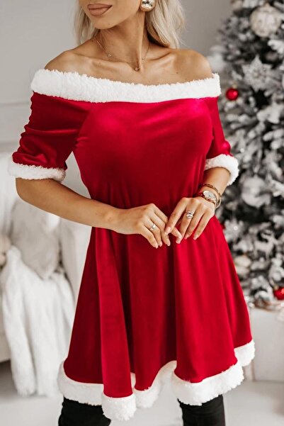 styleFlex Velvet Christmas dress with fur