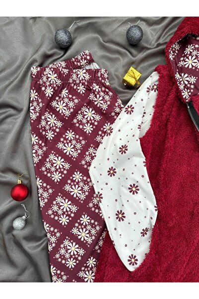 Lena Homewears Women's Soft Welsoft Fleece Hooded Vest Set 3-Piece Pajama Set