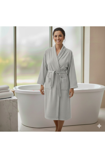 embays collection Thin Lightweight Grammage Bathrobe, Curly Bathrobe, Shawl Collar Bathrobe, Cotton Women's / Men's Bathrobe, Unisex Bathrobe