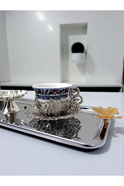 E orient Coffee Presentation Set – Coffee Cup, Water Glass, Turkish Delight Bowl and Tray - Damat Coffee Set