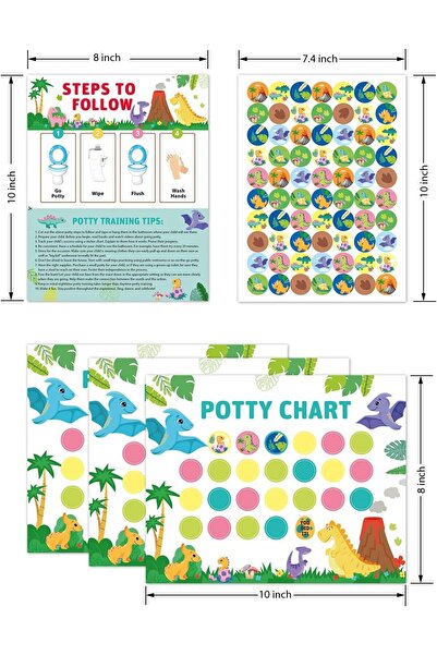 Generic Mikakoz Potty Training Chart for Toddlers with Sticker Reward Chart - Dinosaur