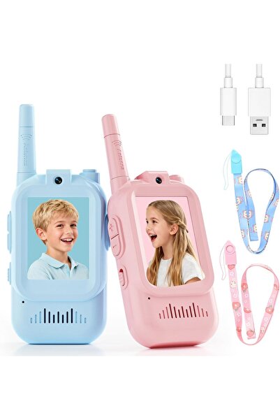 PopZa Video Walkie Talkies for Kids – 2 Pack with Voice Changer, 1000 Feet Range