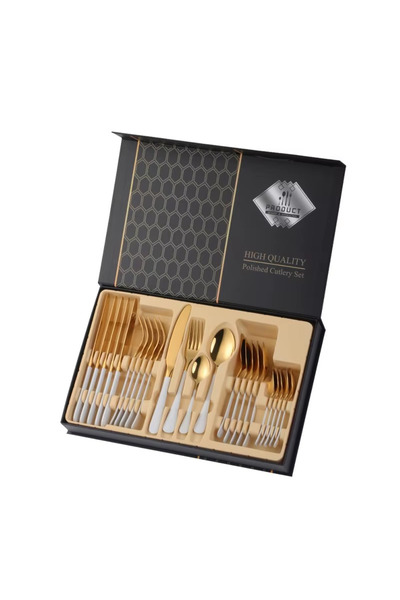 Partenya Premium 304 Stainless Steel 24-Piece Cutlery Set – Tableware Set for...