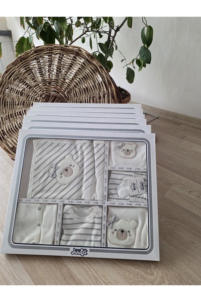 Juuta طقم ملابس داخلية فاخرة مكونة من 10 قطع مطرزة على شكل دب - 100% قطن للمو...