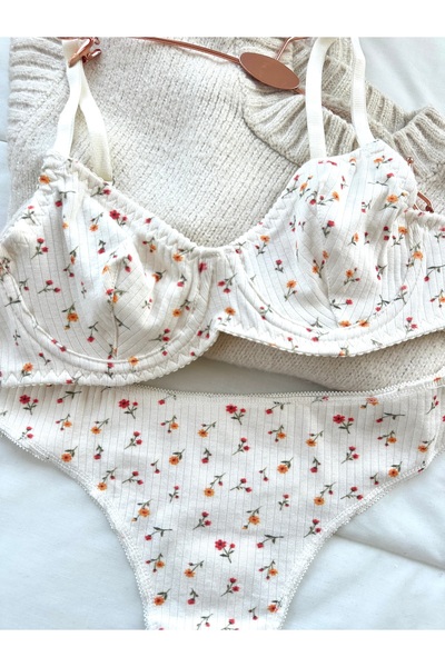 Feruzdesign Ecru Sienna Cotton Underwire Set