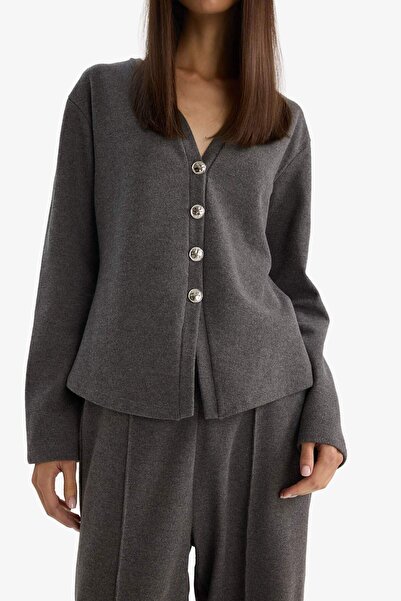 DeFacto Regular Fit V-Neck Cardigan G6331Ax25Wn